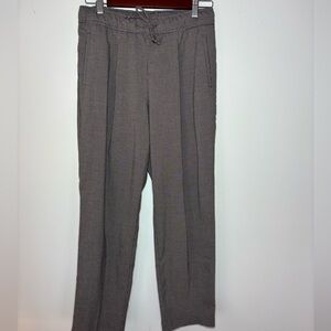 Women’s Gray Drawstring Checkered Dress Pants